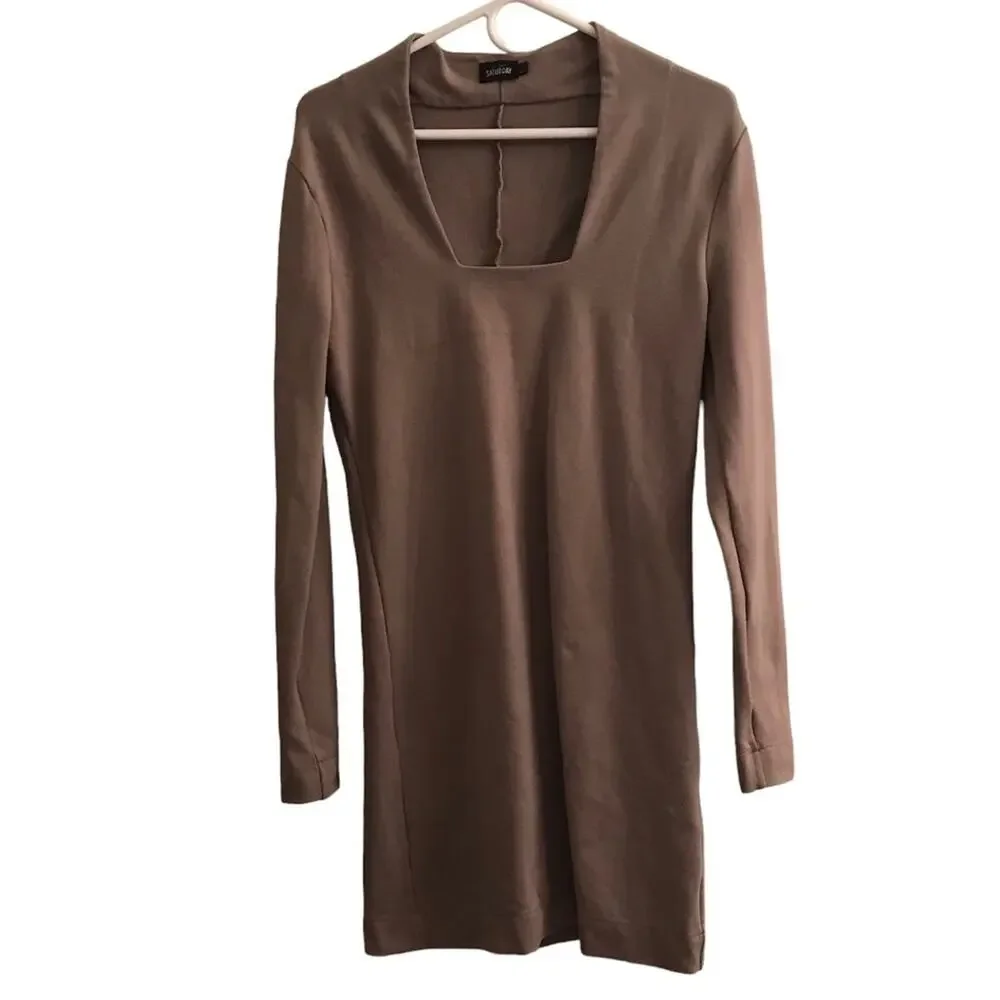 Kate Spade Saturday Square Neckline Long Sleeve Shift Dress Size Small